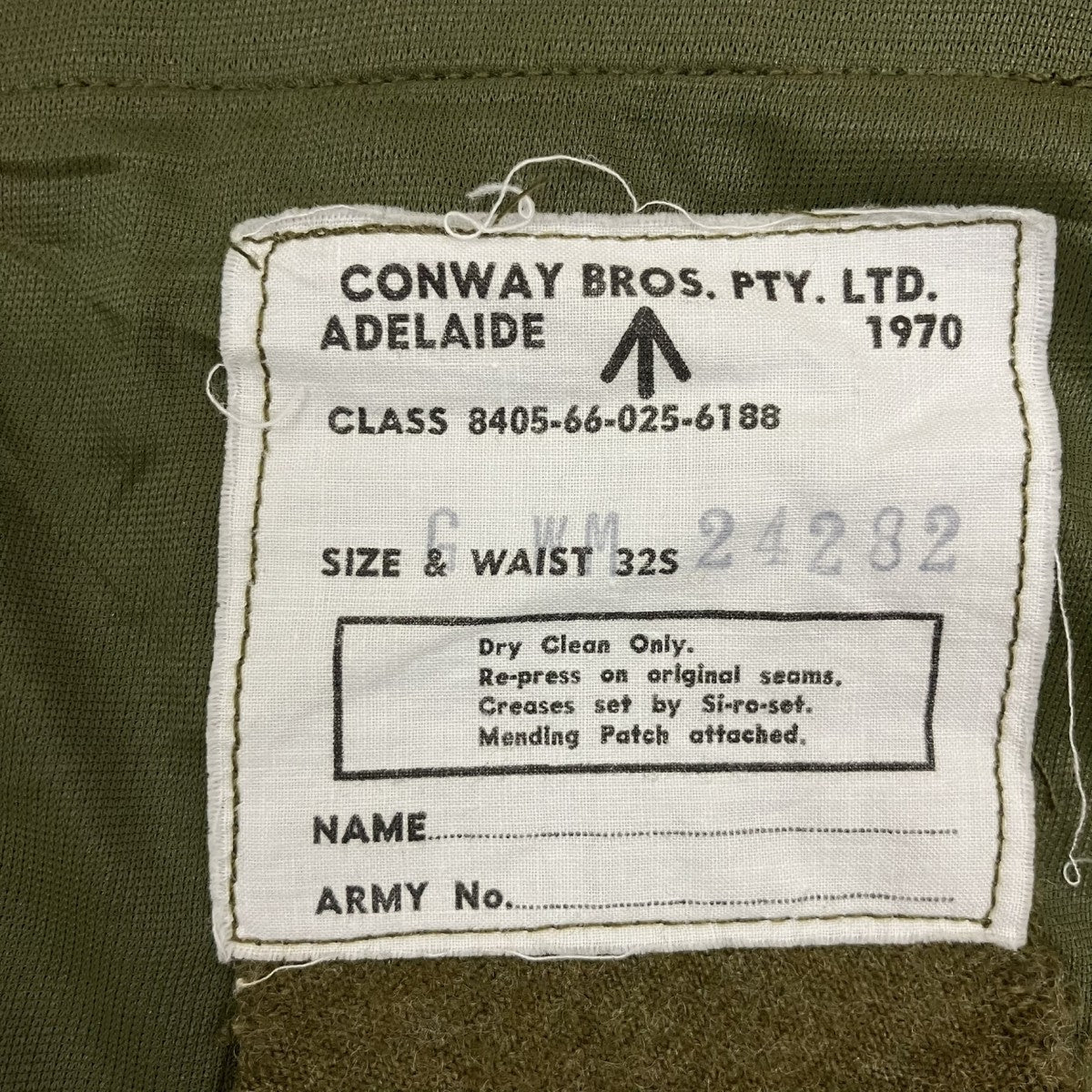 70’sVintage オーストラリア陸軍ウールトラウザー