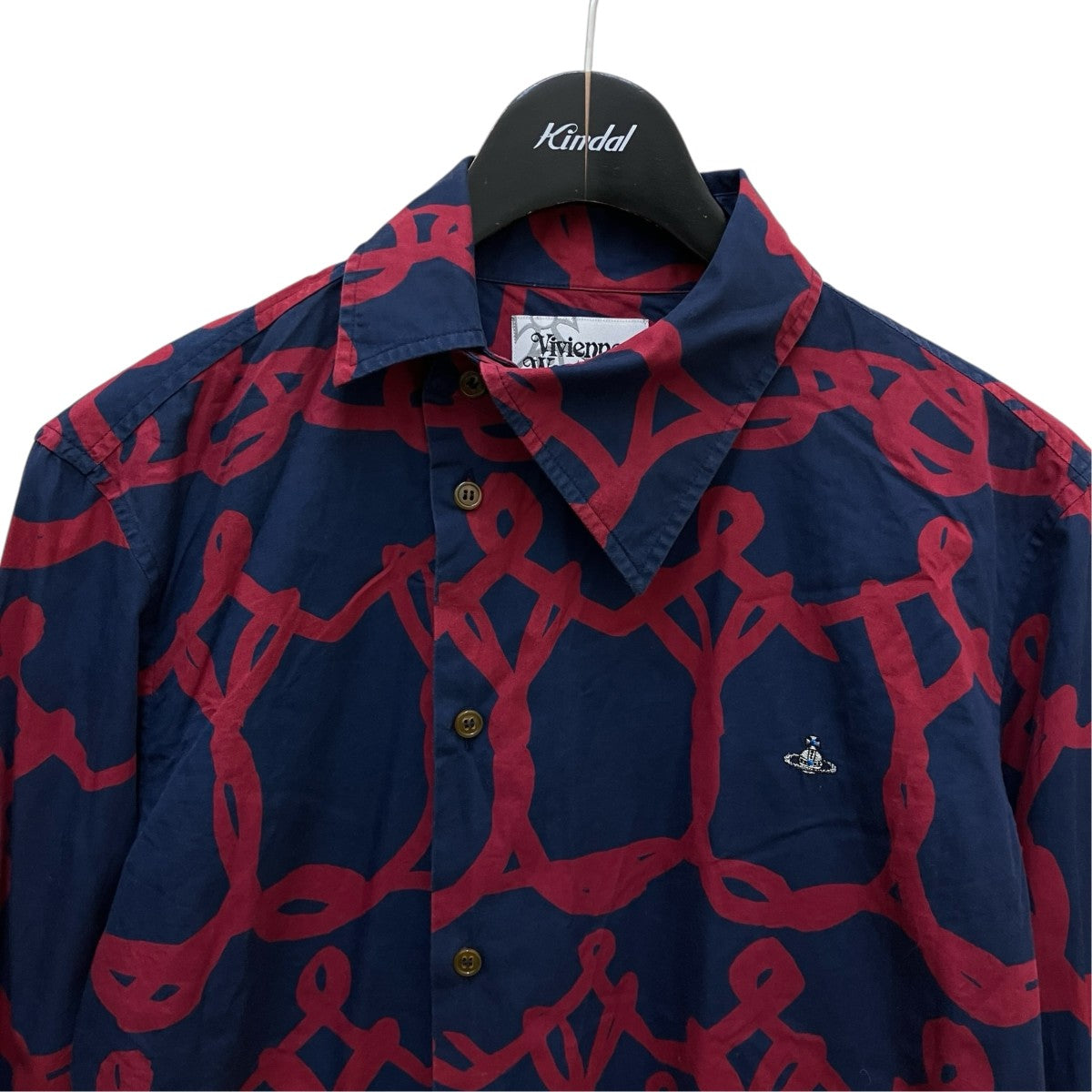 Vivienne Westwood man 総柄アシメトリーシャツ 古着・中古-2枚目のアイテム画像