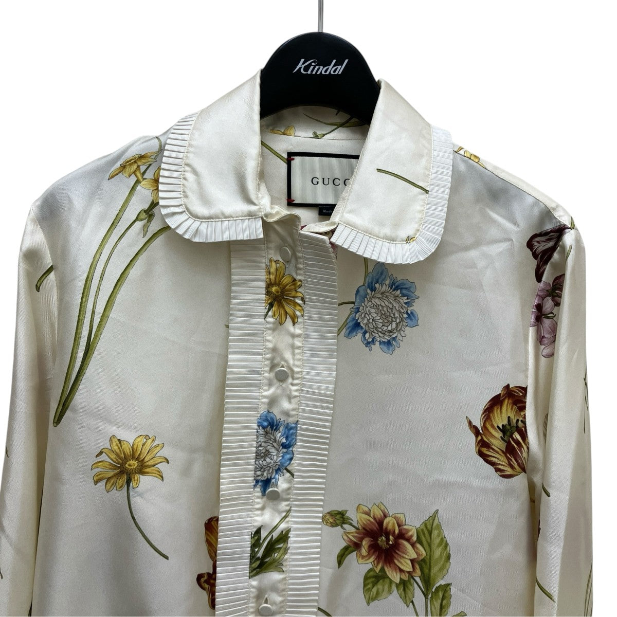 GUCCI フラワープリントシルク長袖シャツUP51 2015 02919 古着・中古-3枚目のアイテム画像