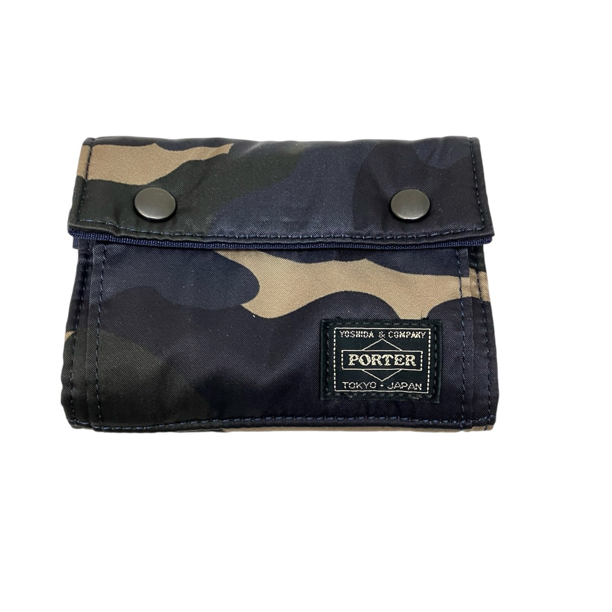 PORTER カウンターシェイドカモフラ×無地3つ折り財布 古着・中古-1枚目のアイテム画像