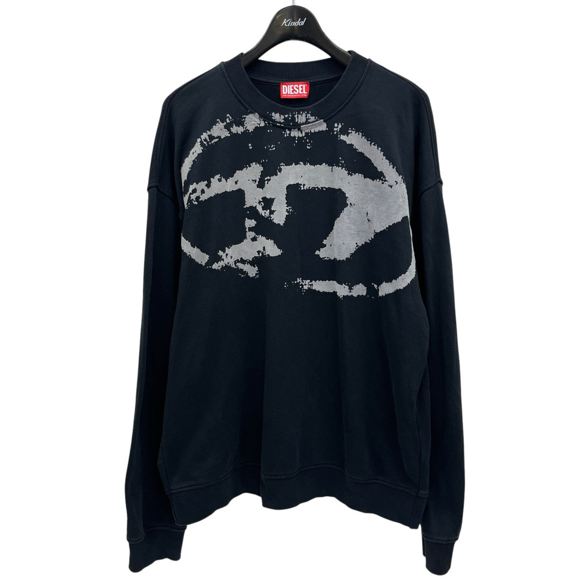 DIESEL 24AWS-BOXT-N5フロッキープリントクルーネックスウェット0DQAK 古着・中古-1枚目のアイテム画像
