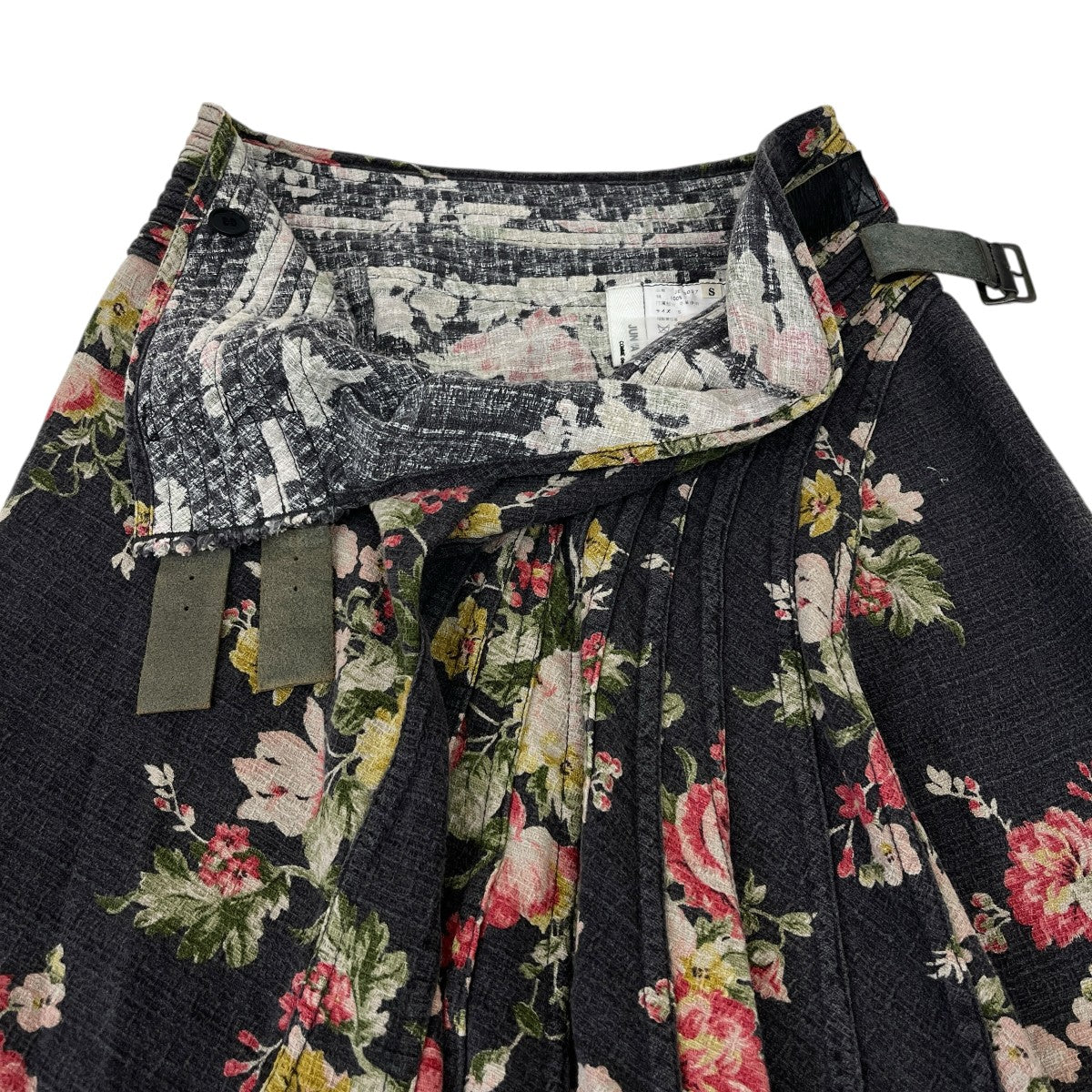 JUNYA WATANABE CDG フラワープリントラップスカートJE-S037 古着・中古-3枚目のアイテム画像
