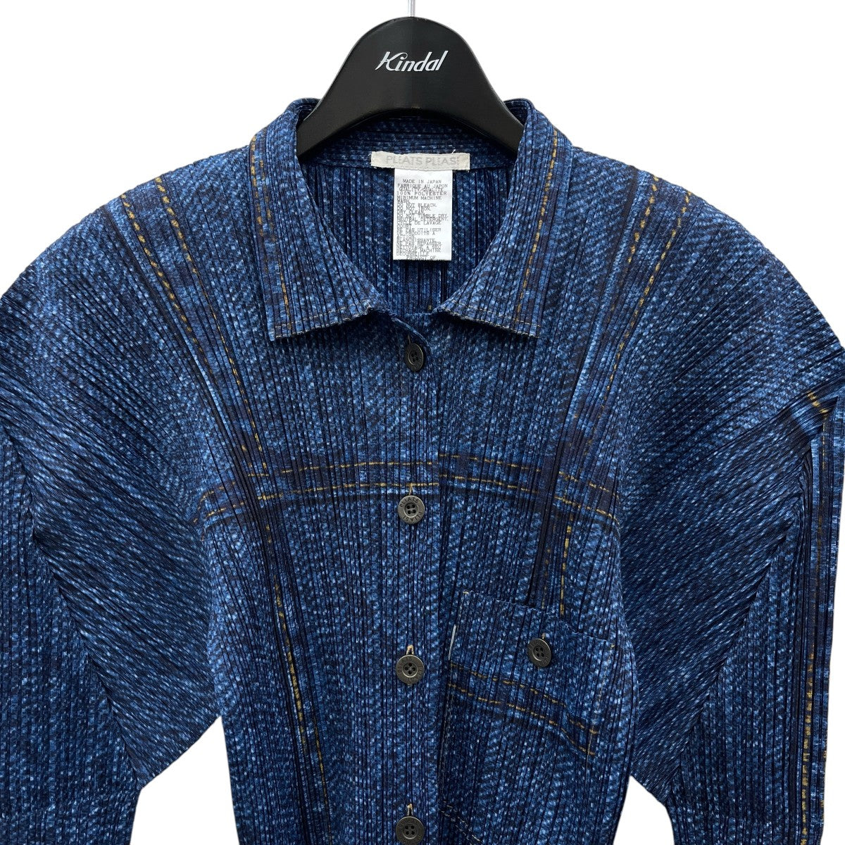 PLEATS PLEASE デニム転写プリーツジャケットPP94-Jk571 古着・中古-3枚目のアイテム画像