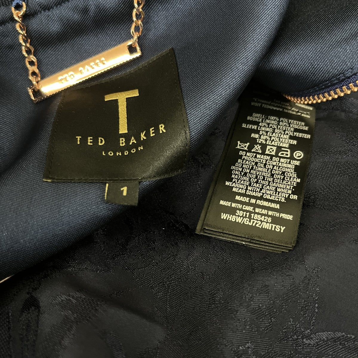 TED BAKER フラワーエンブロイダリージップブルゾン 古着・中古-5枚目のアイテム画像