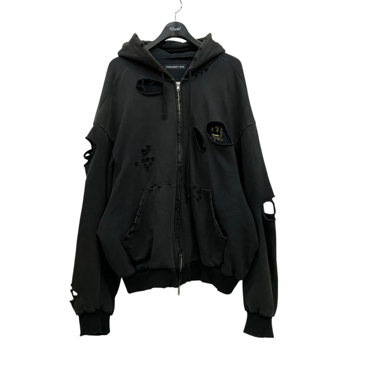 PROJECT G／R Distressed Layer Zip Hoodieダメージジップパーカー 古着・中古-1枚目のアイテム画像