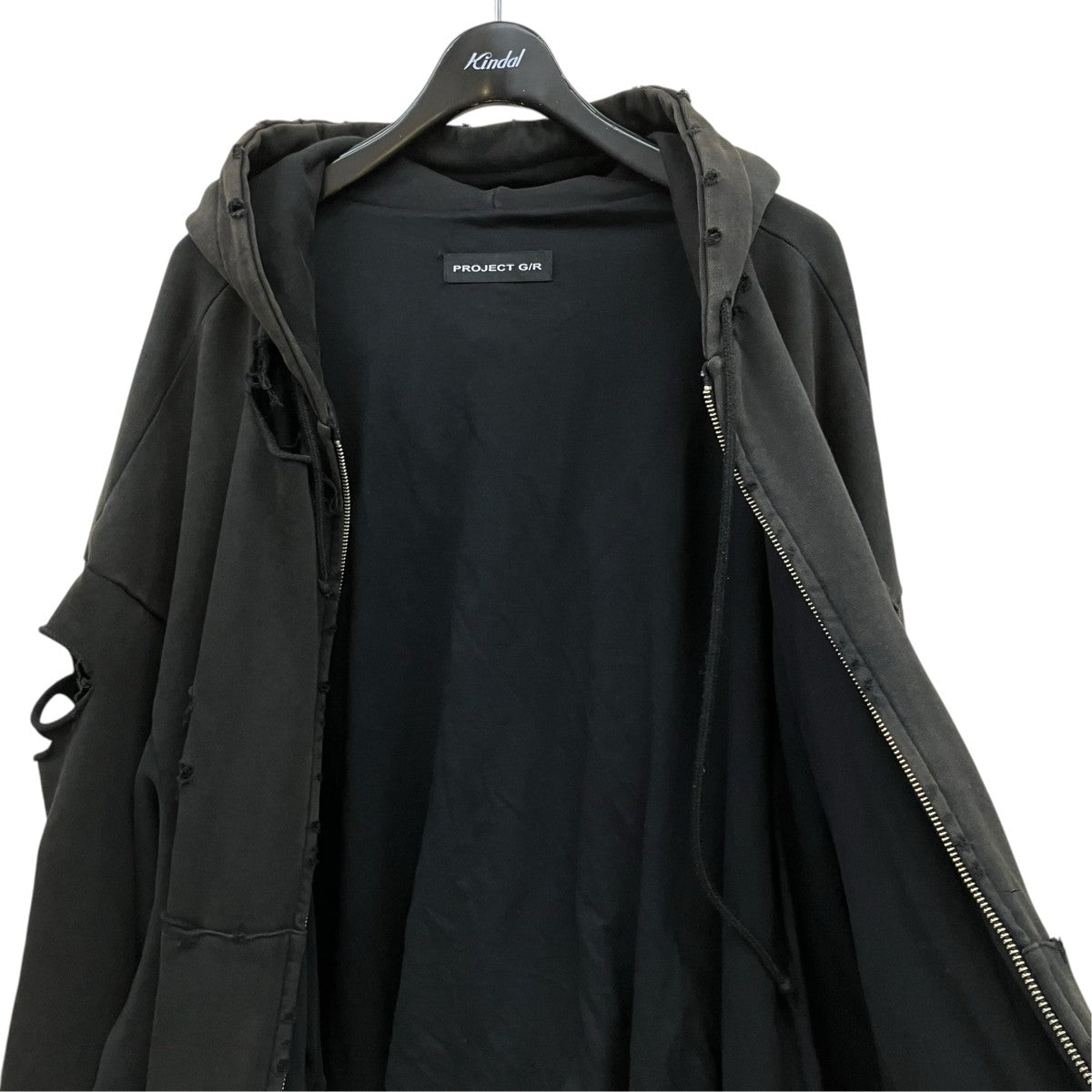 PROJECT G／R Distressed Layer Zip Hoodieダメージジップパーカー 古着・中古-3枚目のアイテム画像
