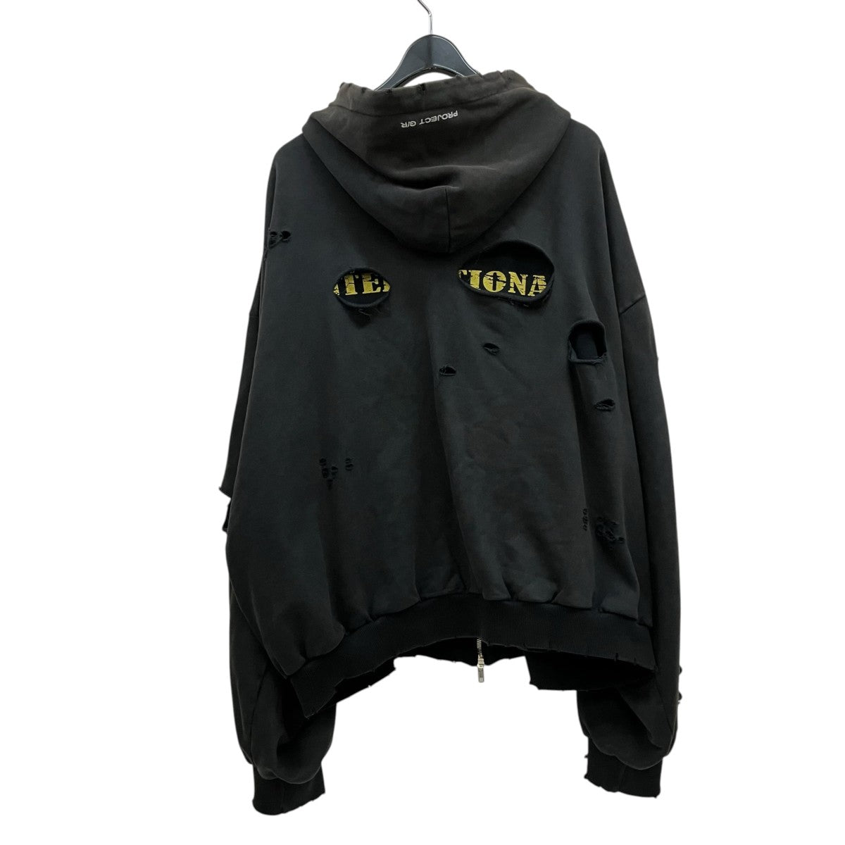 PROJECT G／R Distressed Layer Zip Hoodieダメージジップパーカー 古着・中古-4枚目のアイテム画像