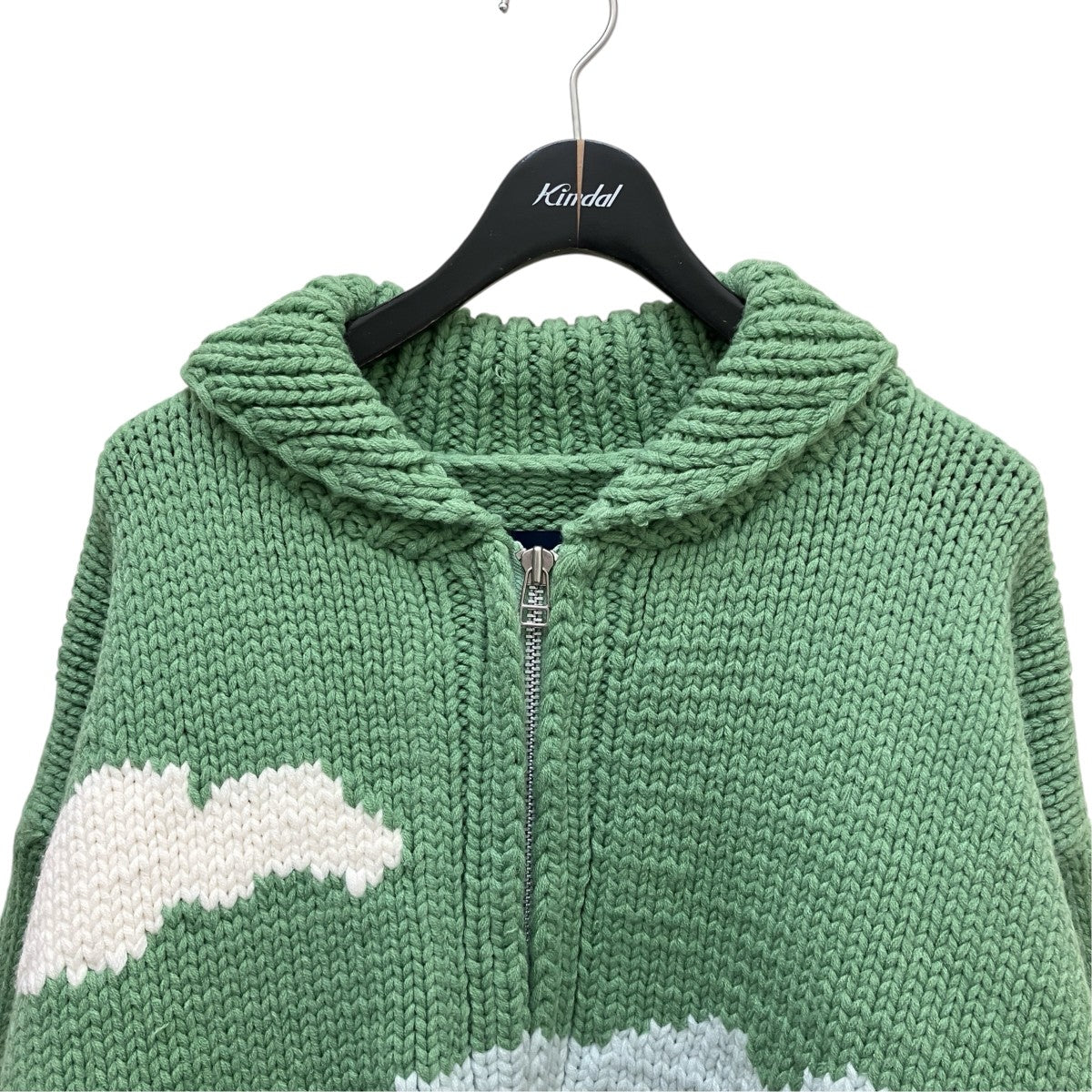 DESCENDANT 23AWSUNKEN COWICHN SWEATERカウチンニットカーディガン 古着・中古-2枚目のアイテム画像
