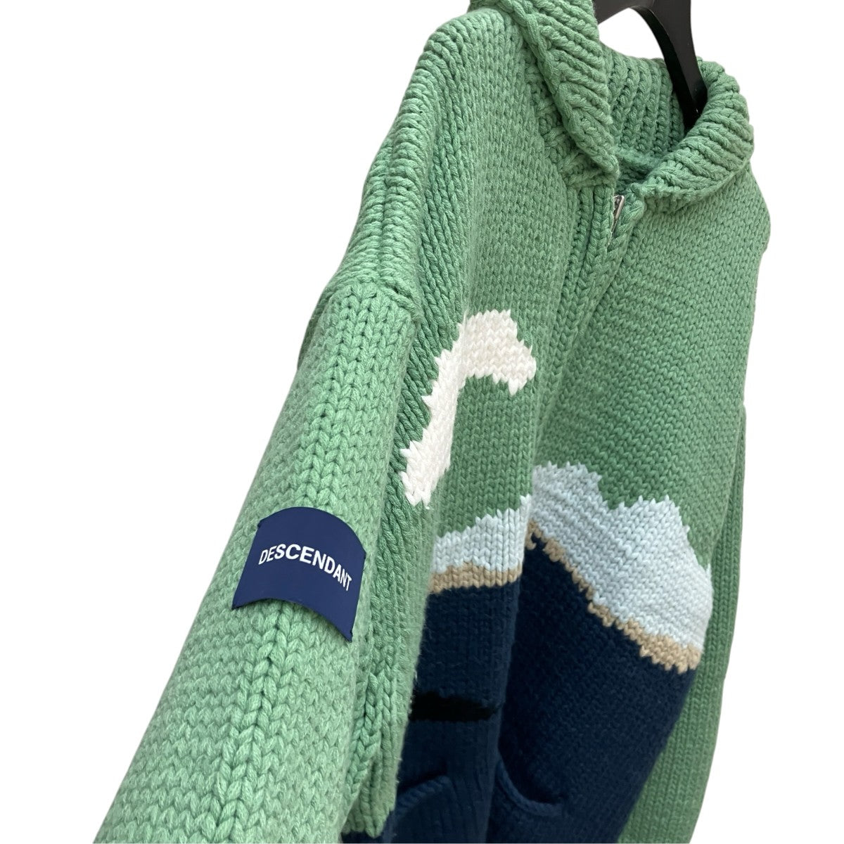 DESCENDANT 23AWSUNKEN COWICHN SWEATERカウチンニットカーディガン 古着・中古-3枚目のアイテム画像