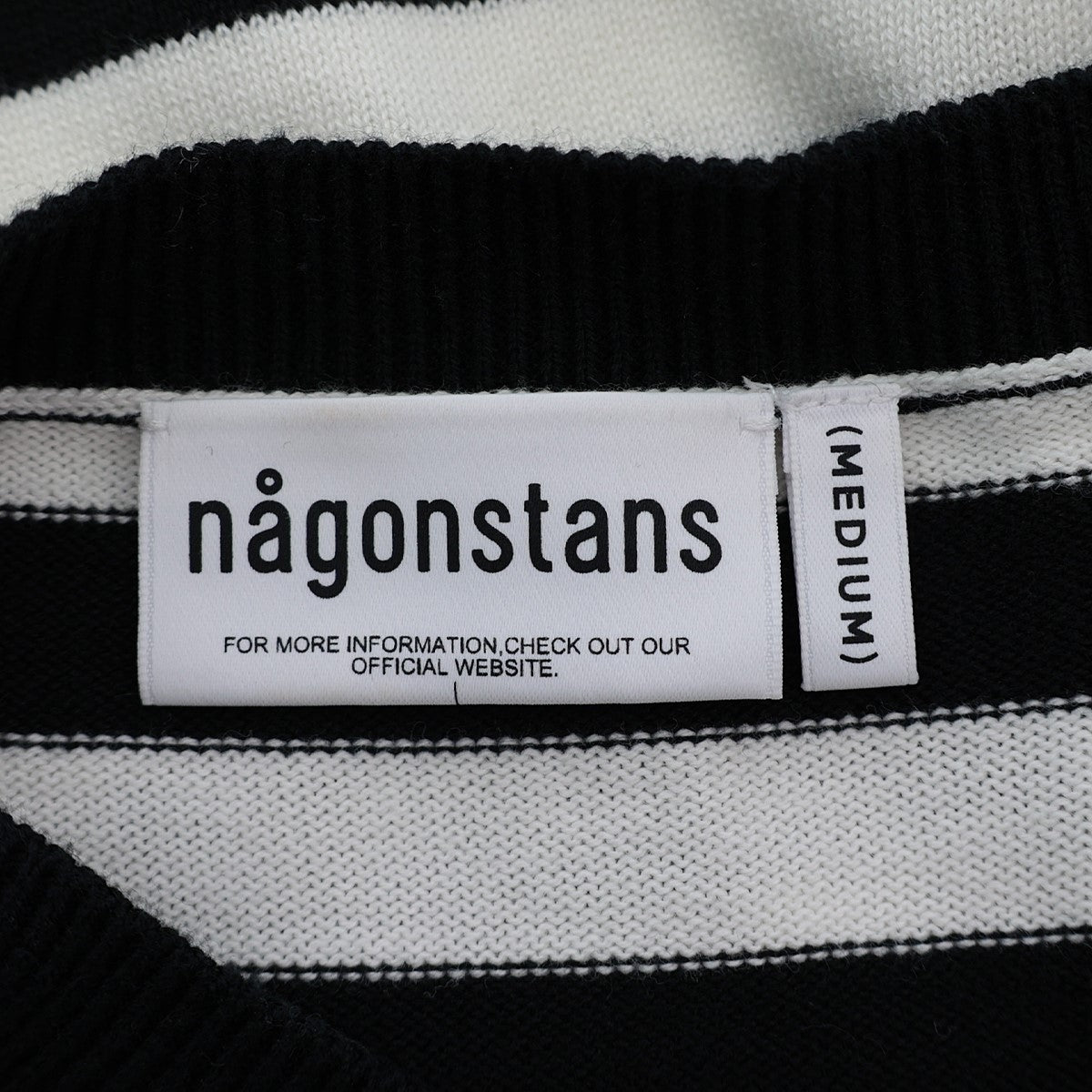 nagonstans(ナゴンスタンス) mix border pulloverフェイクレイヤードボーダーニット470GS870-0240  470GS870-0240 ホワイト×ブラック等 サイズ M｜【公式】カインドオルオンライン ブランド古着・中古通販【kindal】