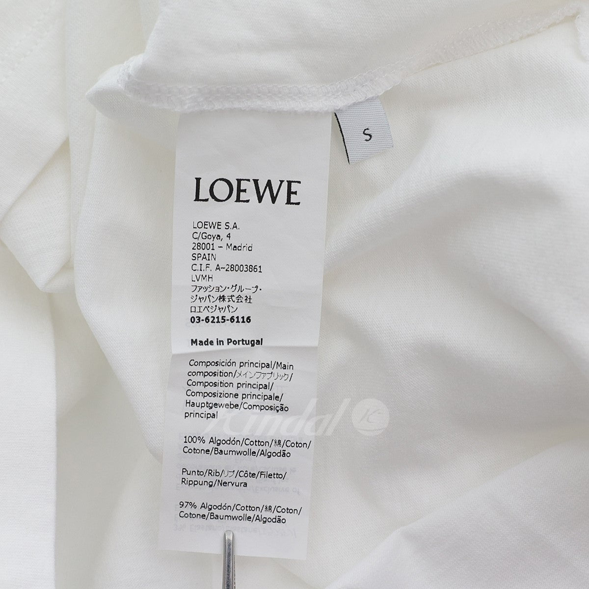 LOEWE(ロエベ) アナグラムクロップドTシャツ S359341XA4 ホワイト ...