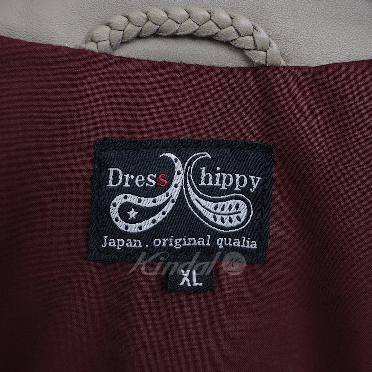 DRESS HIPPY(ドレスヒッピー) レザーショールカラージャケット グレーベージュ系 サイズ XL｜【公式】カインドオルオンライン  ブランド古着・中古通販【kindal】