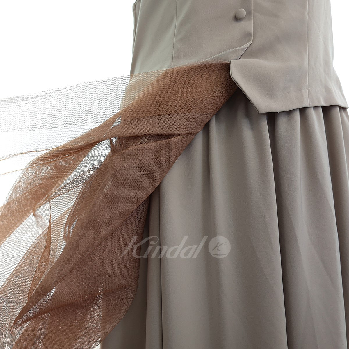 AMERI(アメリ) チュールドッキングドレス ノースリーブワンピース TULLE DOCKING DRESS ベージュ サイズ  14｜【公式】カインドオルオンライン ブランド古着・中古通販【kindal】