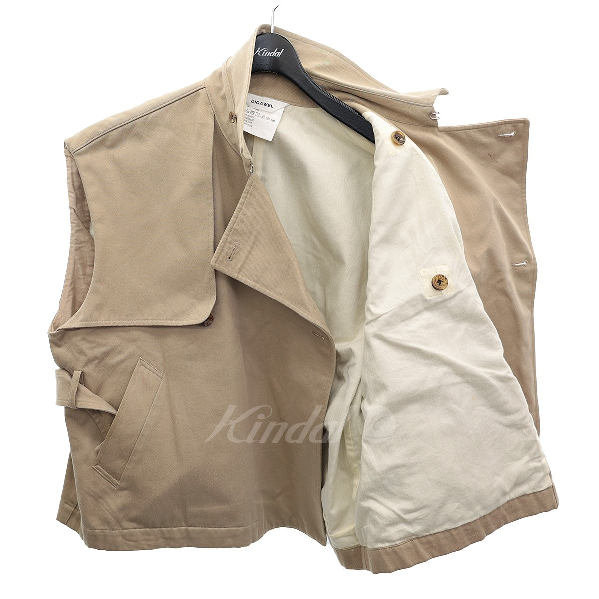 DIGAWEL TRENCH VEST トレンチベスト 古着・中古-4枚目のアイテム画像