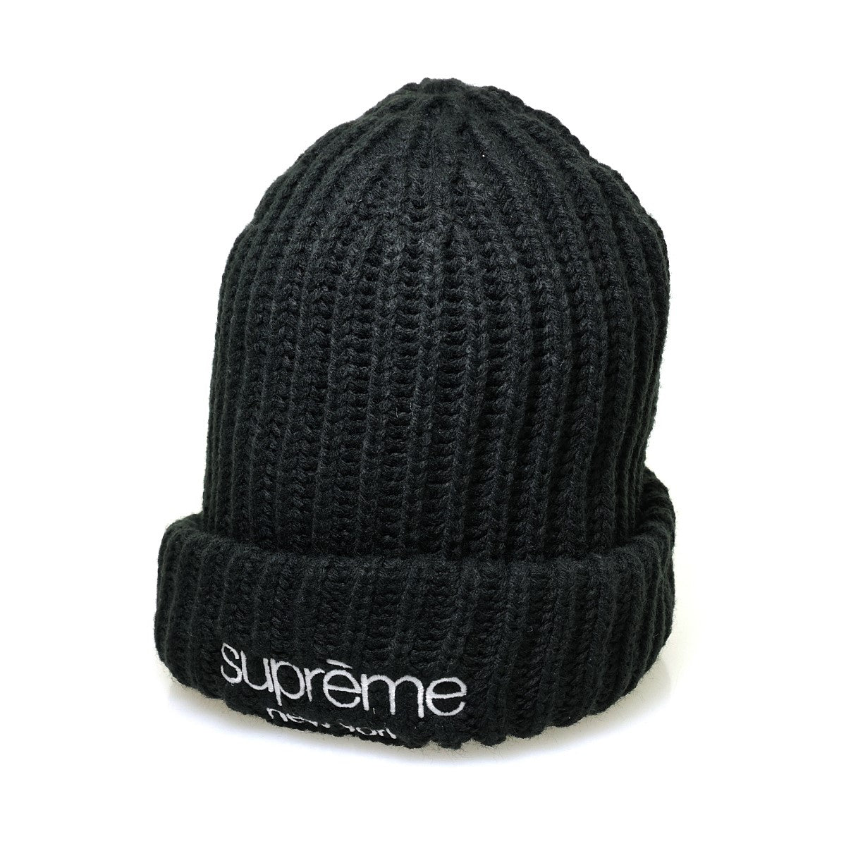 SUPREME(シュプリーム) Classic Logo Chunky Ribbed Beanie ニットキャップ  ブラック｜【公式】カインドオルオンライン ブランド古着・中古通販【kindal】