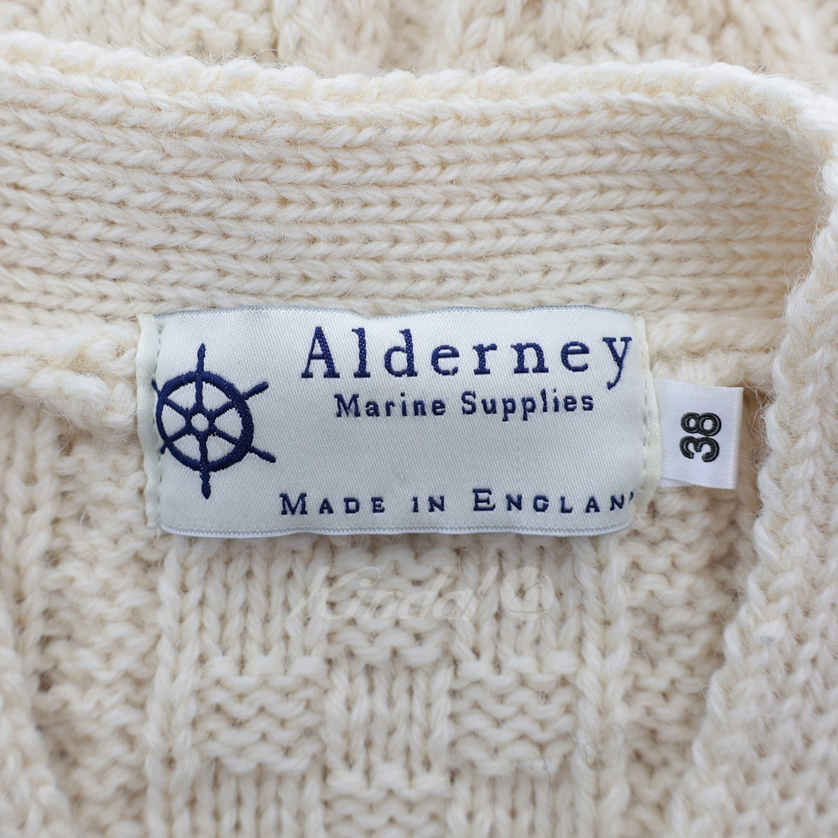 Alderney(アルダニー) MADE IN ENGLAND ケーブルニットカーディガン