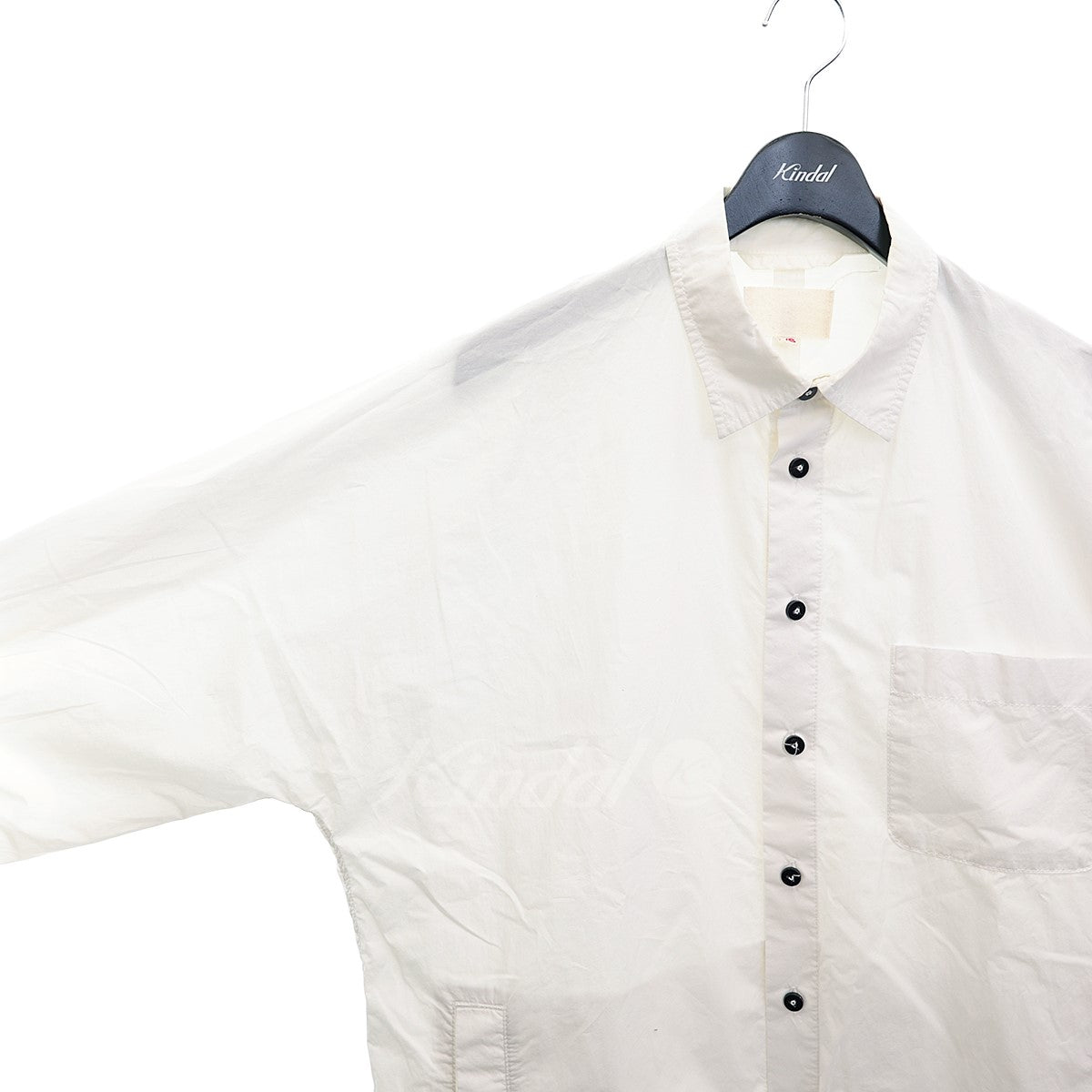 YOKOSAKAMOTO(ヨーコサカモト) サイドポケット付き　リネン混コットンシャツ