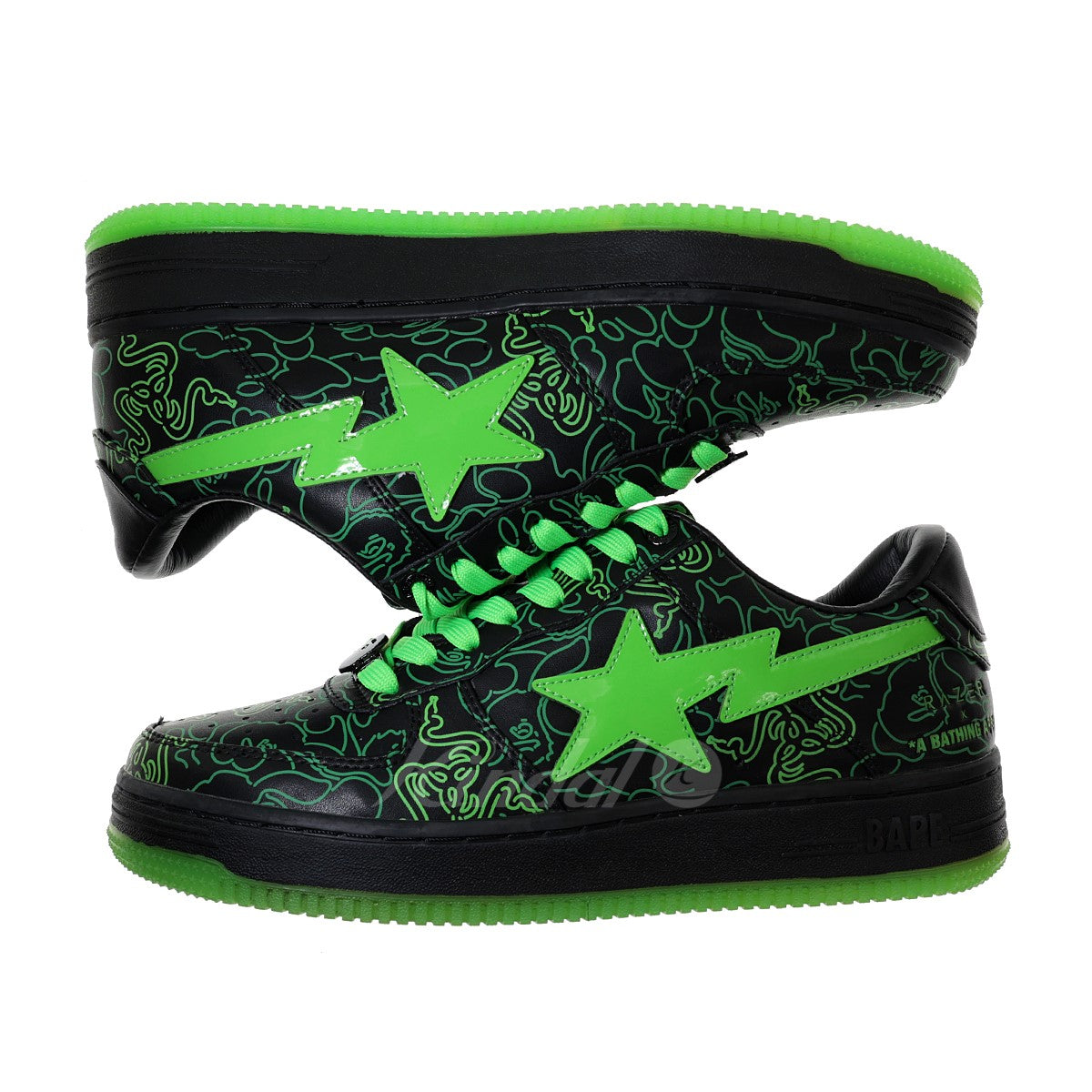 A BATHING APE×Razer BAPE STA Neon CAMO M2 スニーカー 1I23191902 1I23191902  グリーン×ブラック サイズ 27｜【公式】カインドオルオンライン ブランド古着・中古通販【kindal】