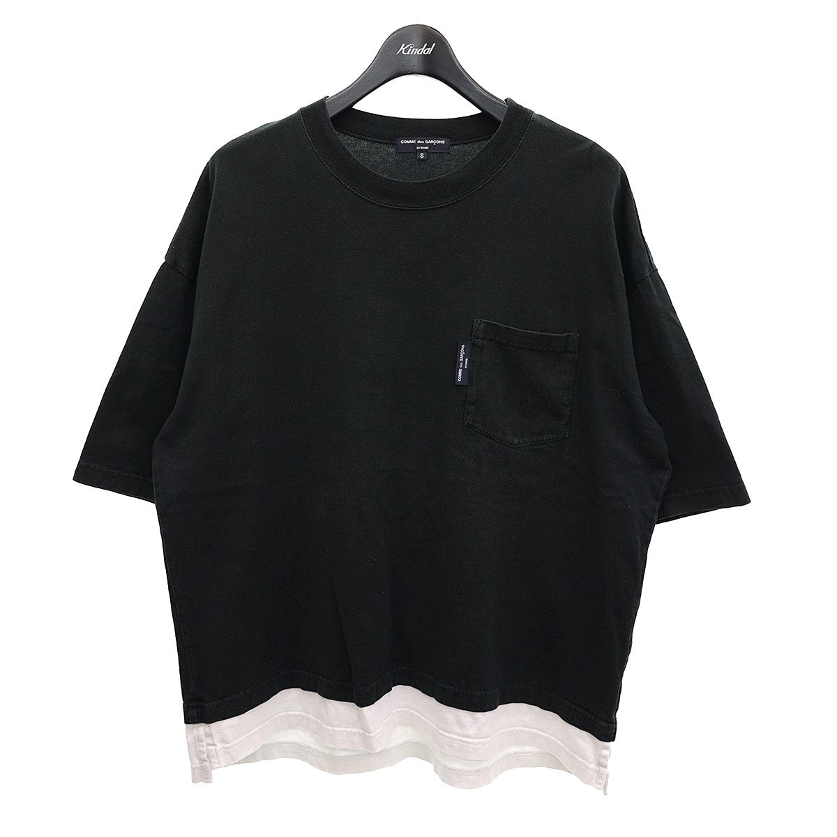 COMME des GARCONS HOMME(コムデギャルソンオム) 21SSフェイクレイヤード天竺ポケットTシャツHG-T024 HG-T024  ブラック／ホワイト サイズ S｜【公式】カインドオルオンライン ブランド古着・中古通販【kindal】