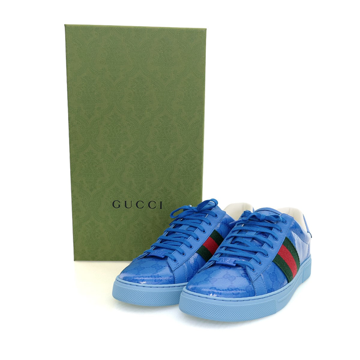 GUCCI(グッチ) エースクリスタルGGキャンバスローカットスニーカー760775 760775 ブルー サイズ 9  1/2｜【公式】カインドオルオンライン ブランド古着・中古通販【kindal】