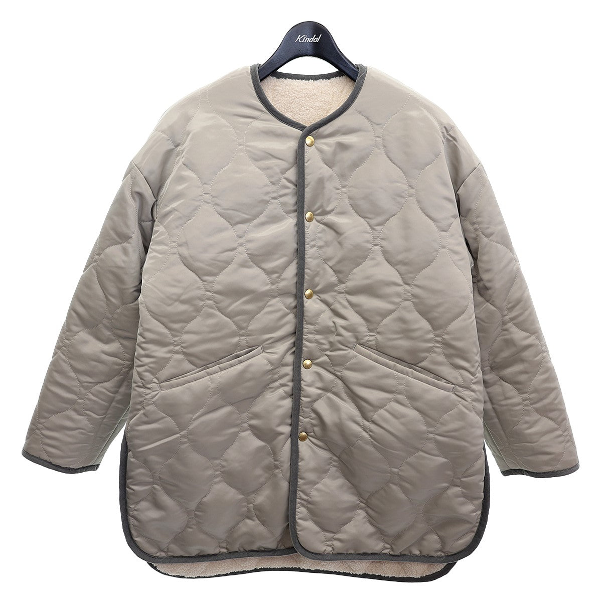 Plage×Traditional Weatherwear(プラージュ×トラディショナルウエザーウエアー) plage別注 リバーシブル QUILT  MID ジャケットボア／キルティングノーカラーコートL222APQCO0353VP