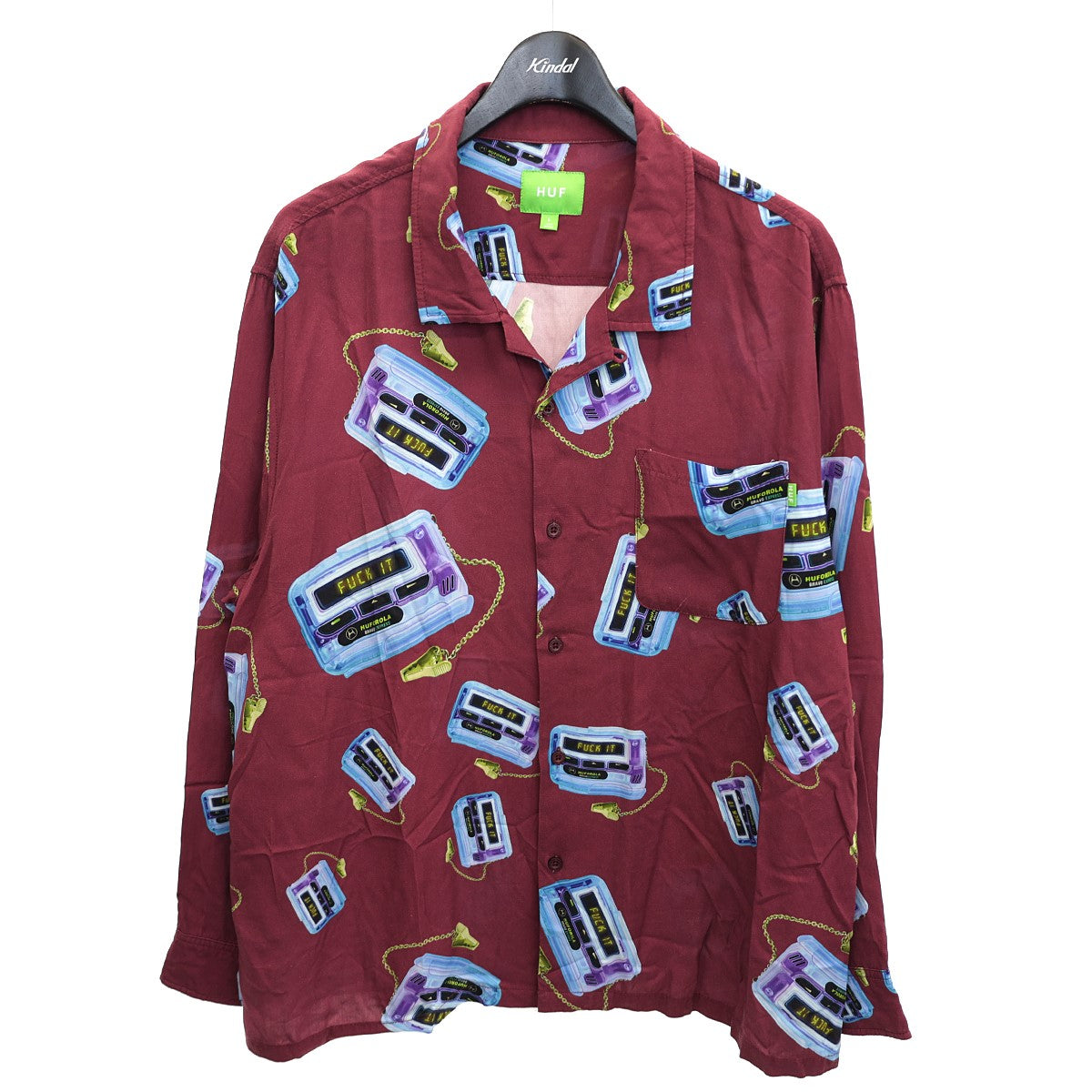 HUF(ハフ) HUFOROLA LS RAYON SHIRT総柄オープンカラーシャツBU00169 BU00169 ボルドー サイズ  L｜【公式】カインドオルオンライン ブランド古着・中古通販【kindal】