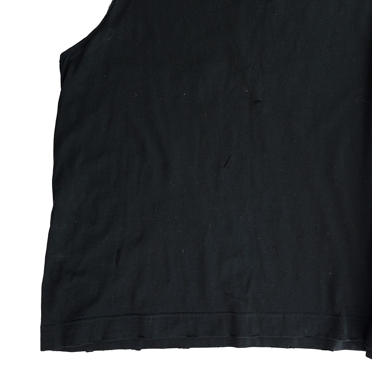 ドルチェアンドガッバーナ DOLCE ＆ GABBANA 22SS ダメージ加工ノースリーブカットソー F8R29Z ブラック サイズ：38 DOLCE ＆ GABBANA(ドルチェアンドガッバーナ) 22SSダメージ加工