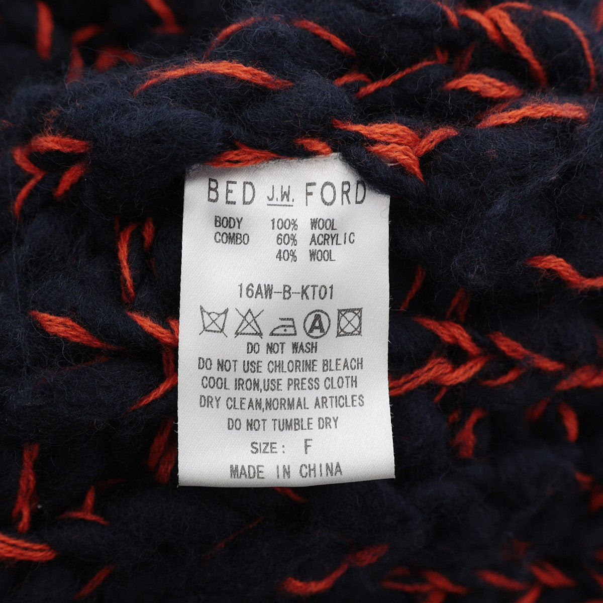 BED J．W． FORD(ベッドフォード) ローゲージニットプルオーバー16AW-B-KT01 16AW-B-KT01 ネイビー／レッド系 サイズ  Free｜【公式】カインドオルオンライン ブランド古着・中古通販【kindal】