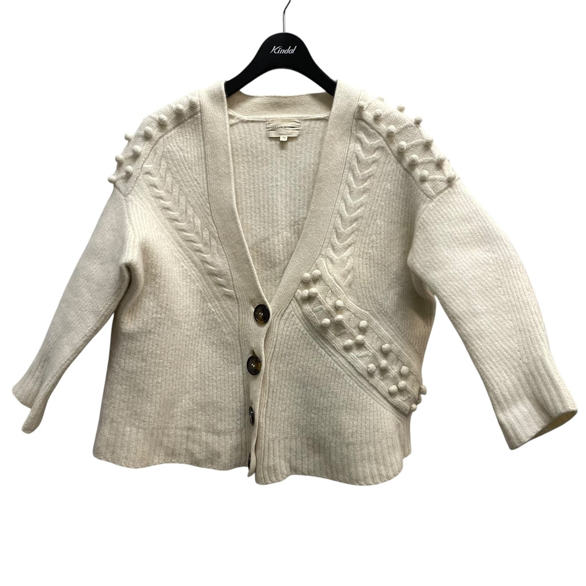 louloustudio ウールカシミヤケーブルカーディガンカーディガン20-080-210-0008-4-0 古着・中古-1枚目のアイテム画像