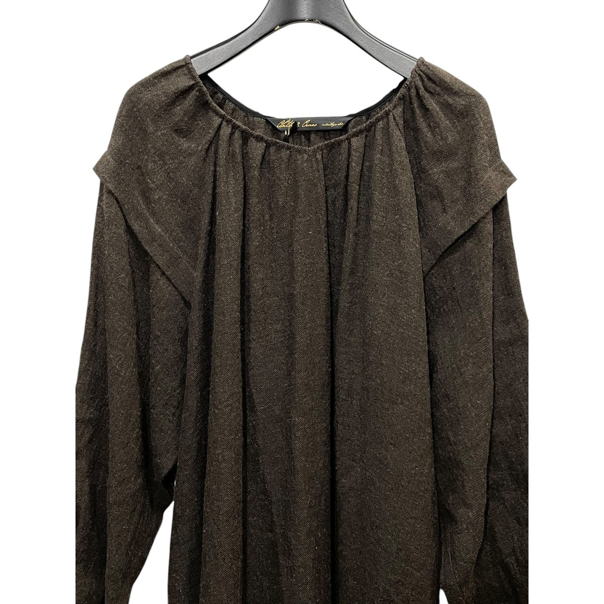 CLOTH＆CROSS(クロス＆クロス) リネンウール タック ボリューム