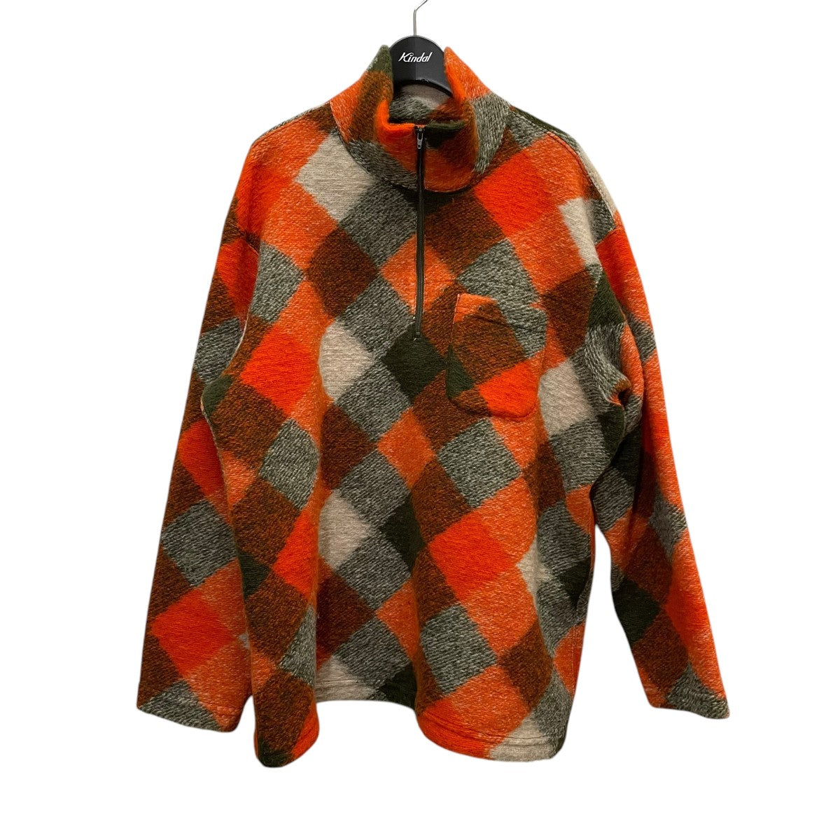zip mock neckハーフジッププルオーバーカットソー