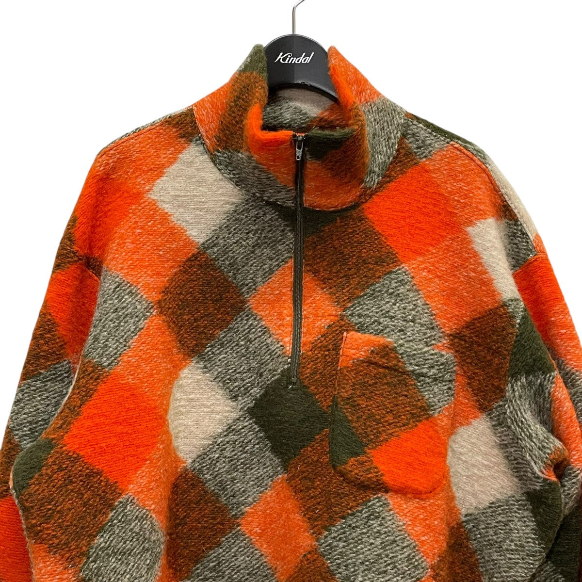 zip mock neckハーフジッププルオーバーカットソー