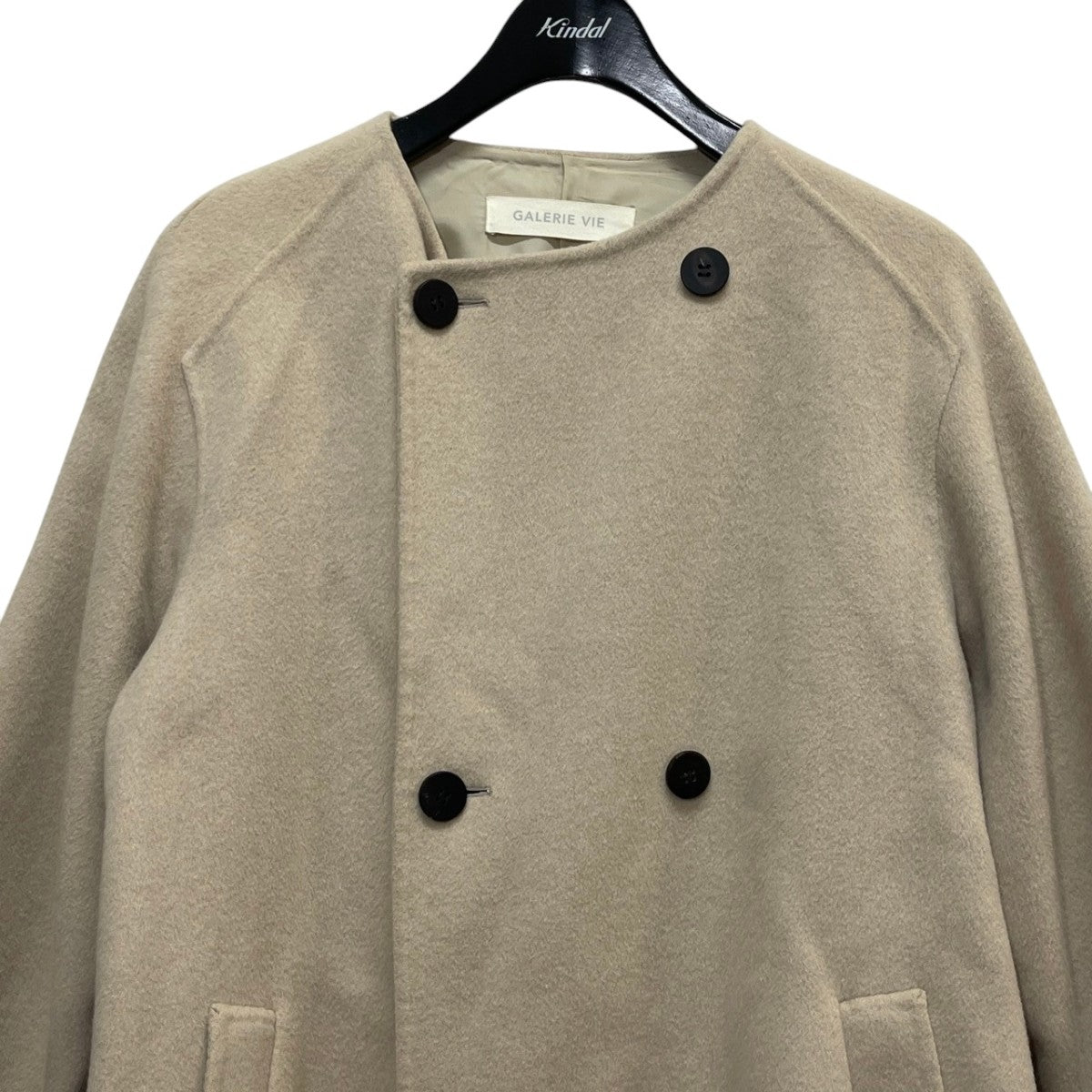 ギャルリーヴィー ウールダブルフェイス ショートノーカラーコート