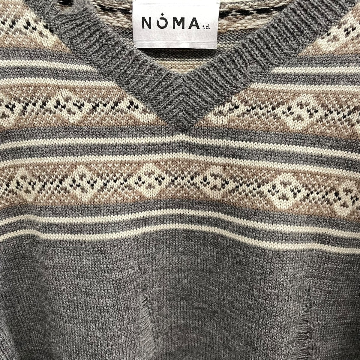23AWFair isle Damaged SweaterニットN36-KN03
