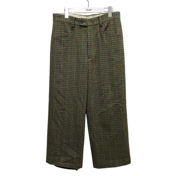 URU(ウル) WOOL CHECK WIDE PANTSスラックスパンツ19FUP09 19FUP09