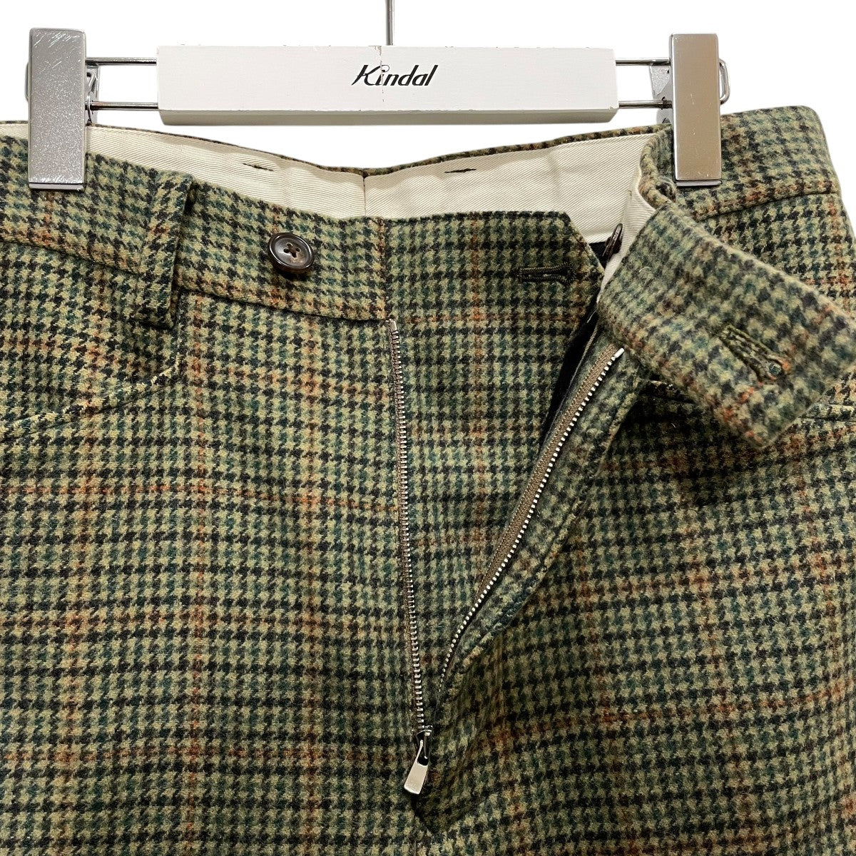 WOOL CHECK WIDE PANTSスラックスパンツ19FUP09