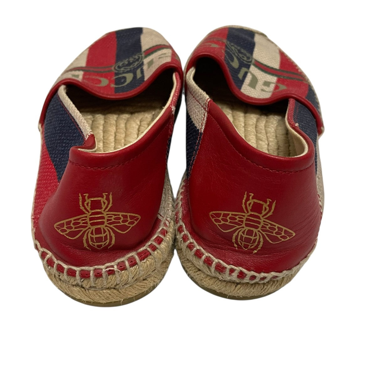 GUCCI(グッチ) Canvas Sylvie Stripe Logo Espadrilles