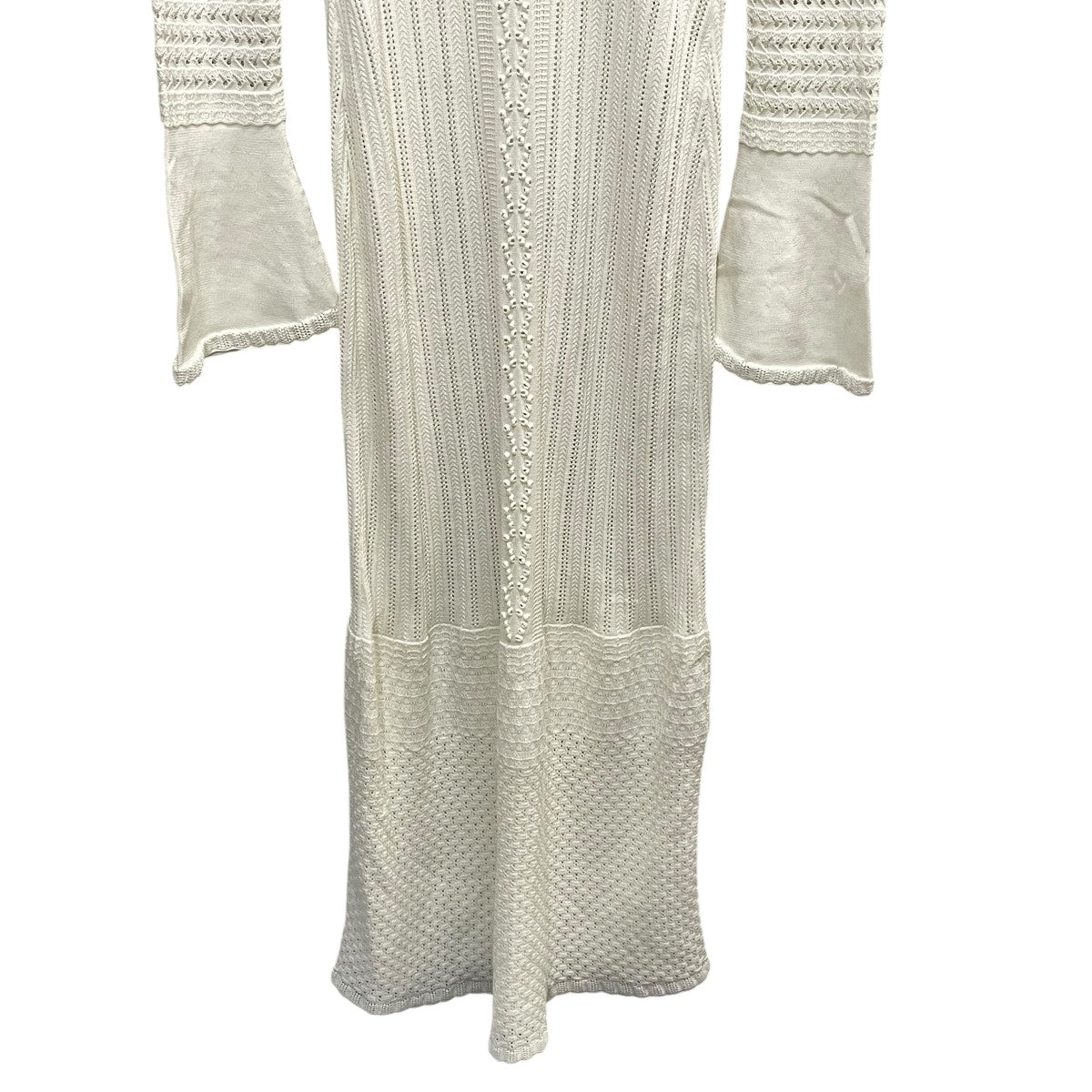 mame kurogouchi(マメクロゴウチ) Lace Stripe Knitted Dress