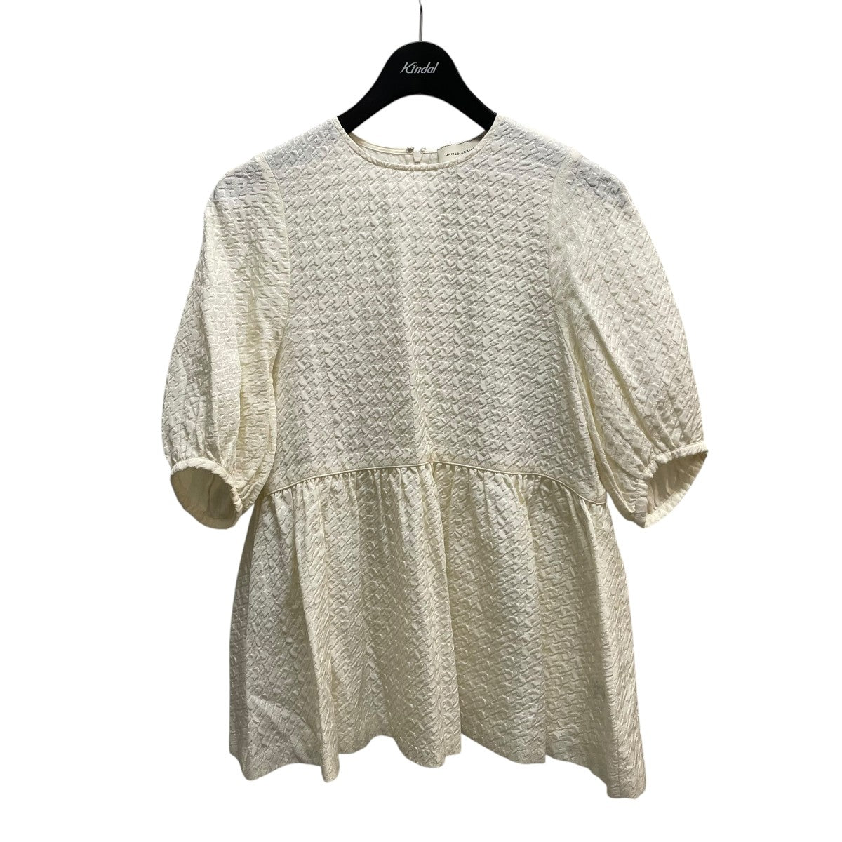 UNITED ARROWS ジャガード5SLペプラムブラウス 1516-162-1572 古着・中古-1枚目のアイテム画像