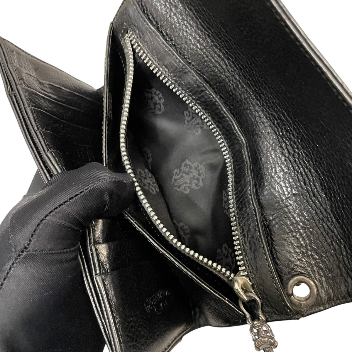 CHROME HEARTS WAVE CROSS BTN ウォレット 古着・中古-8枚目のアイテム画像