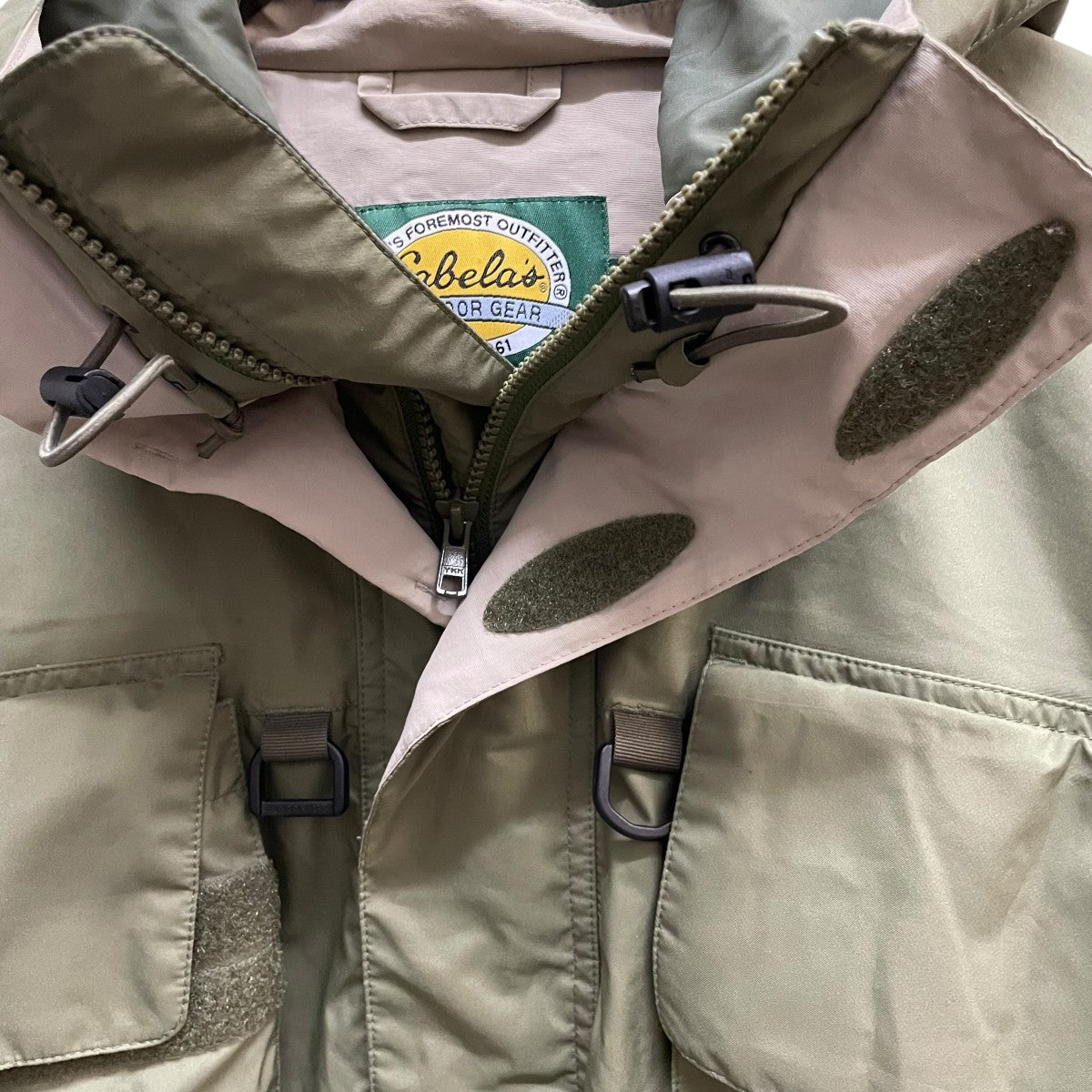 cabelas フィッシングジャケット SST カーキ グリーン M カベラス 緑 グリーン ナイロンジャケット│ヴィテージ古着屋Feeet
