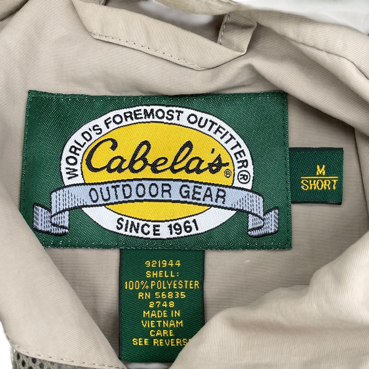 cabelas フィッシングジャケット SST カーキ グリーン M cabela's(カベラス) フィッシングナイロンジャケット カーキ