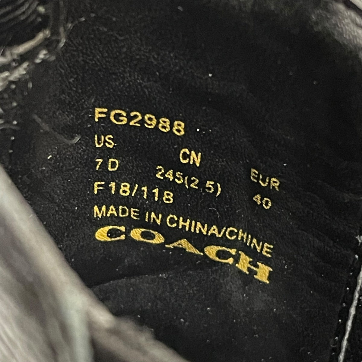 COACH(コーチ) サイドゴアブーツFG2988 FG2988 ブラック サイズ