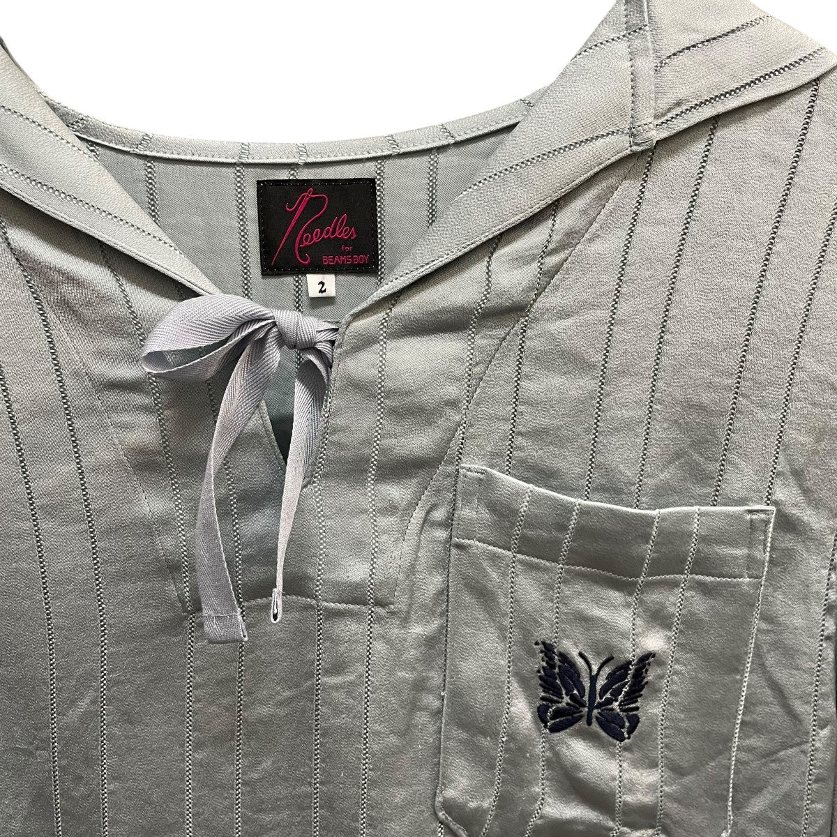 ニードルス×ビームスボーイ Needles×BEAMS BOY sailor shirt 半袖シャツ OT1534 ブルー サイズ：2 Needles×BEAMS BOY sailor shirt半袖シャツOT1534 OT1534 ブルー