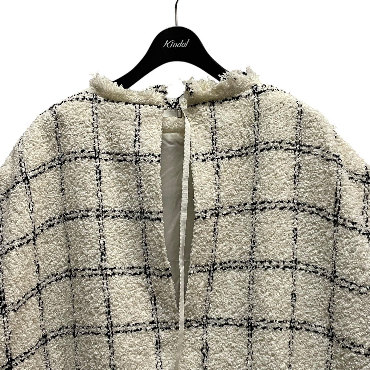 未使用品△Sacai サカイ 24SS 24-07144 Tweed Pullover チェック柄 ツイード 半袖 プルオーバー ブラック ホワイト 1 正規品 レディース sacai(サカイ) 24SS Tweed Pullover 24-07144 24-07144 ホワイト
