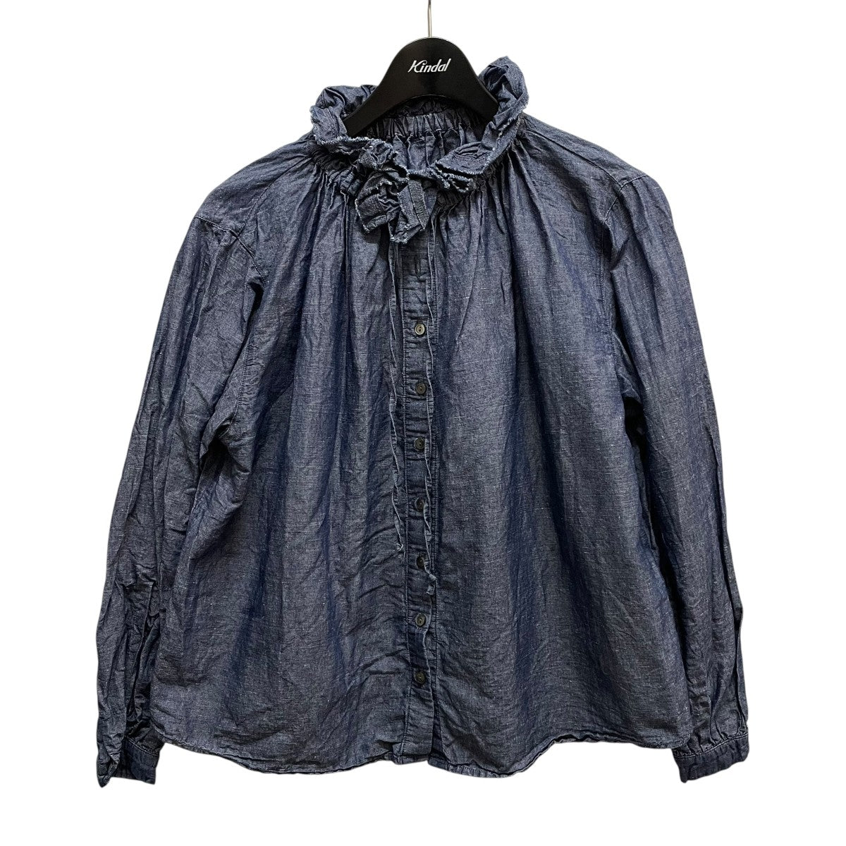 nest robe ♪フリルプルオーバーシャツ （リネン備長炭染め