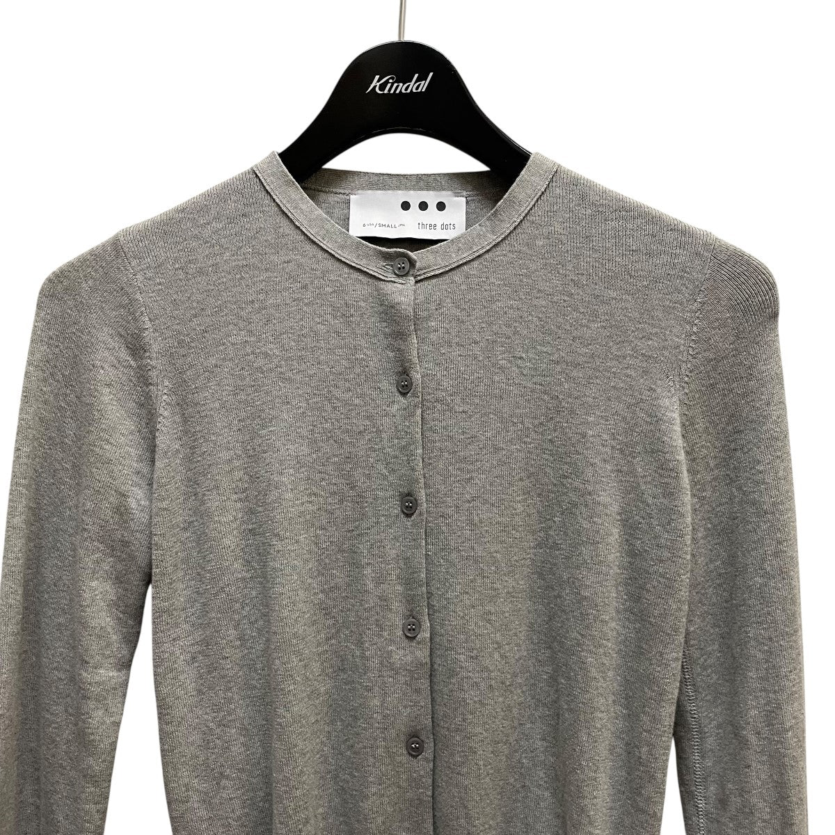 THREE DOTS(スリードッツ) Cotton melange l／s crew cardigan