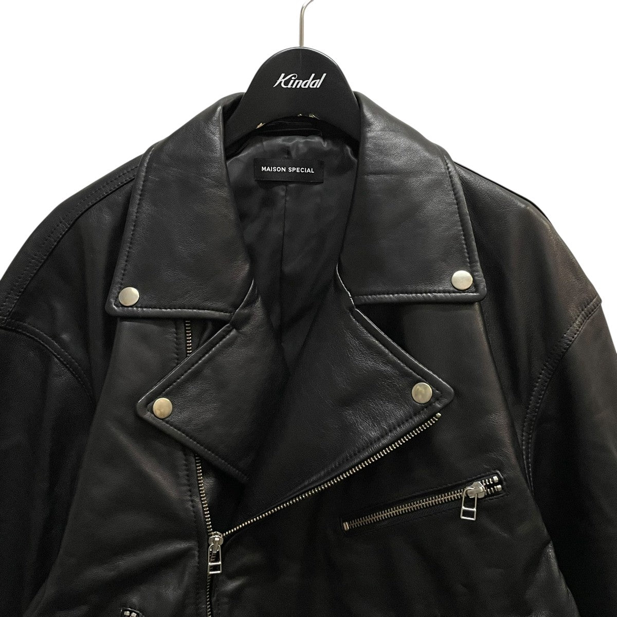 【美品】　メゾンスペシャル 22AW 羊革 ラムレザー ジャケット 黒 01 Leather Riders Jacket