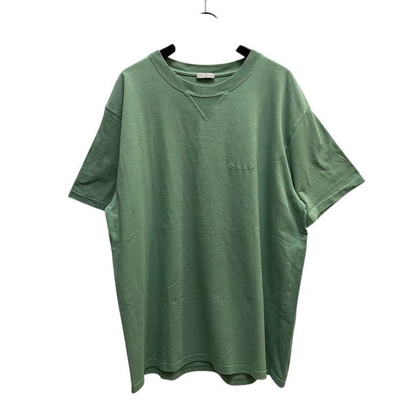 【希少】DIOR ディオール Christian Dior グリーン Tシャツ T-Shirt with Dior Embroidery, Relaxed Fit Green Cotton Jersey | DIOR