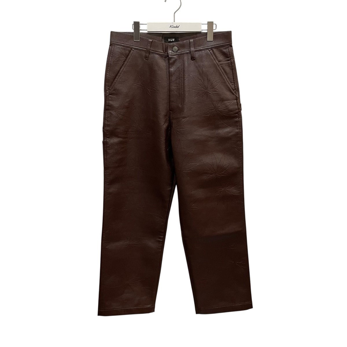 HUF PLANTLIFE PAINTER PANT レザーパンツ HUF(ハフ) PLANTLIFE PAINTER PANTレザーパンツ ブラウン サイズ